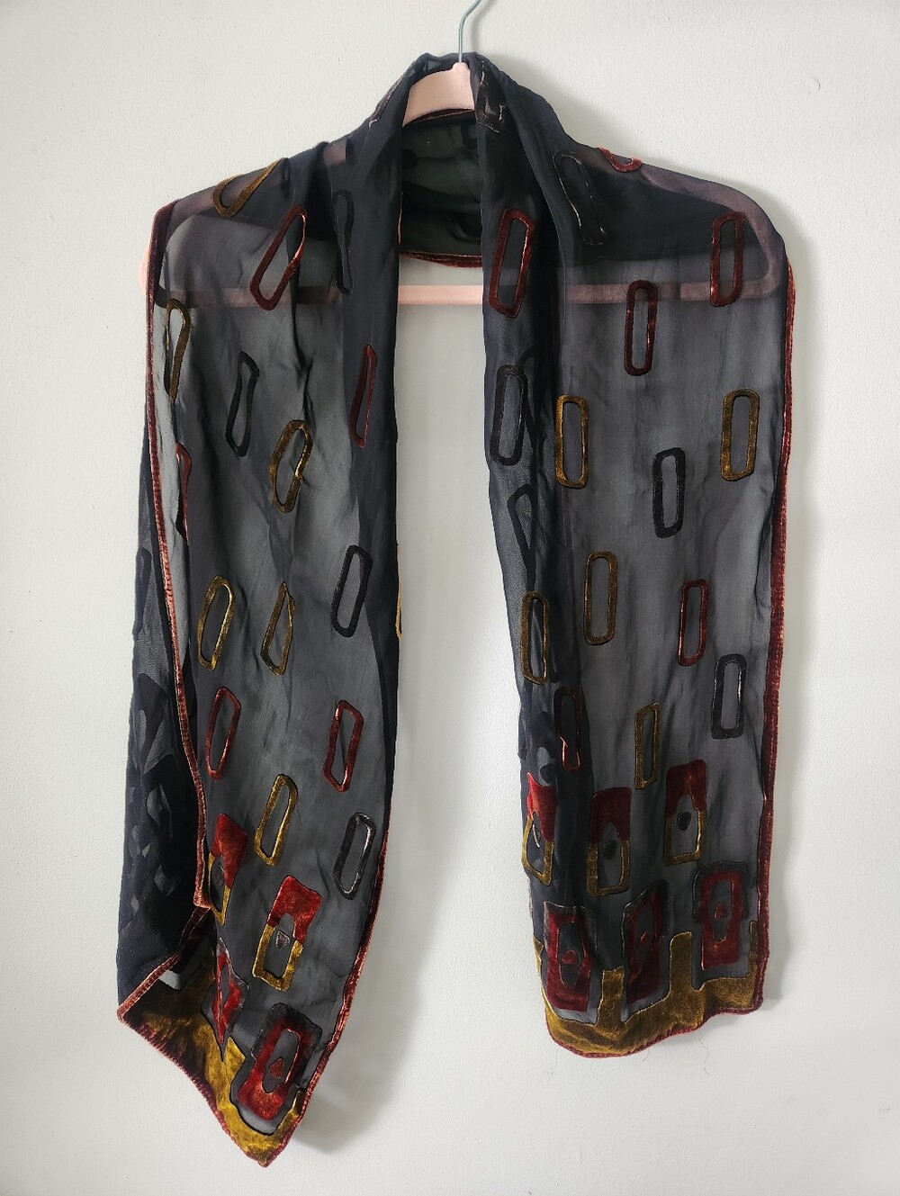 Burnout Silk Velvet Scarf